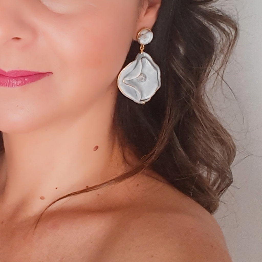 Pendientes Maxi "Colección Clavel" azul celeste