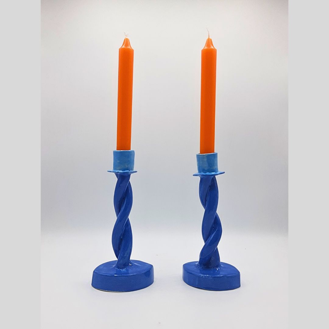 Candelabro Azul ( una vela)