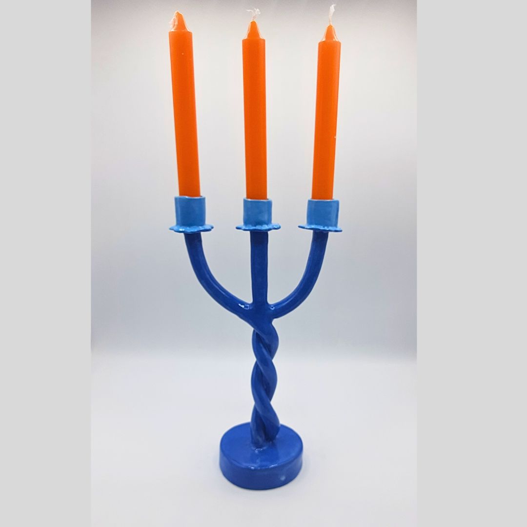 Candelabro Azul ( 3 velas)