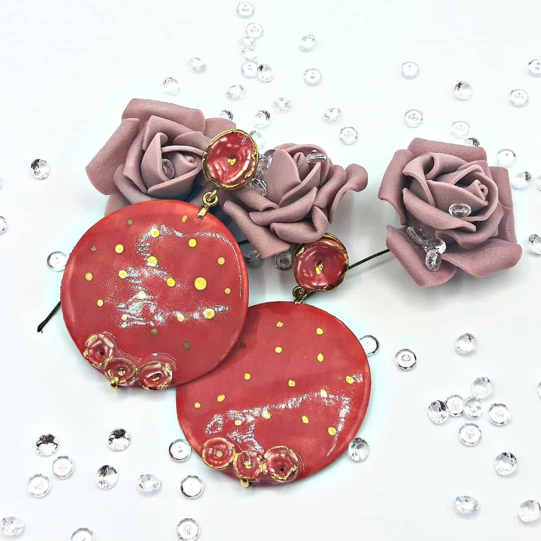 Pendientes Maxi "Colección Las rosas" rojos
