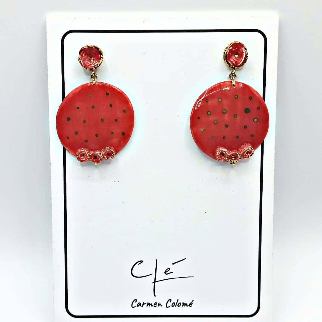 Pendientes Maxi "Colección Las rosas" rojos
