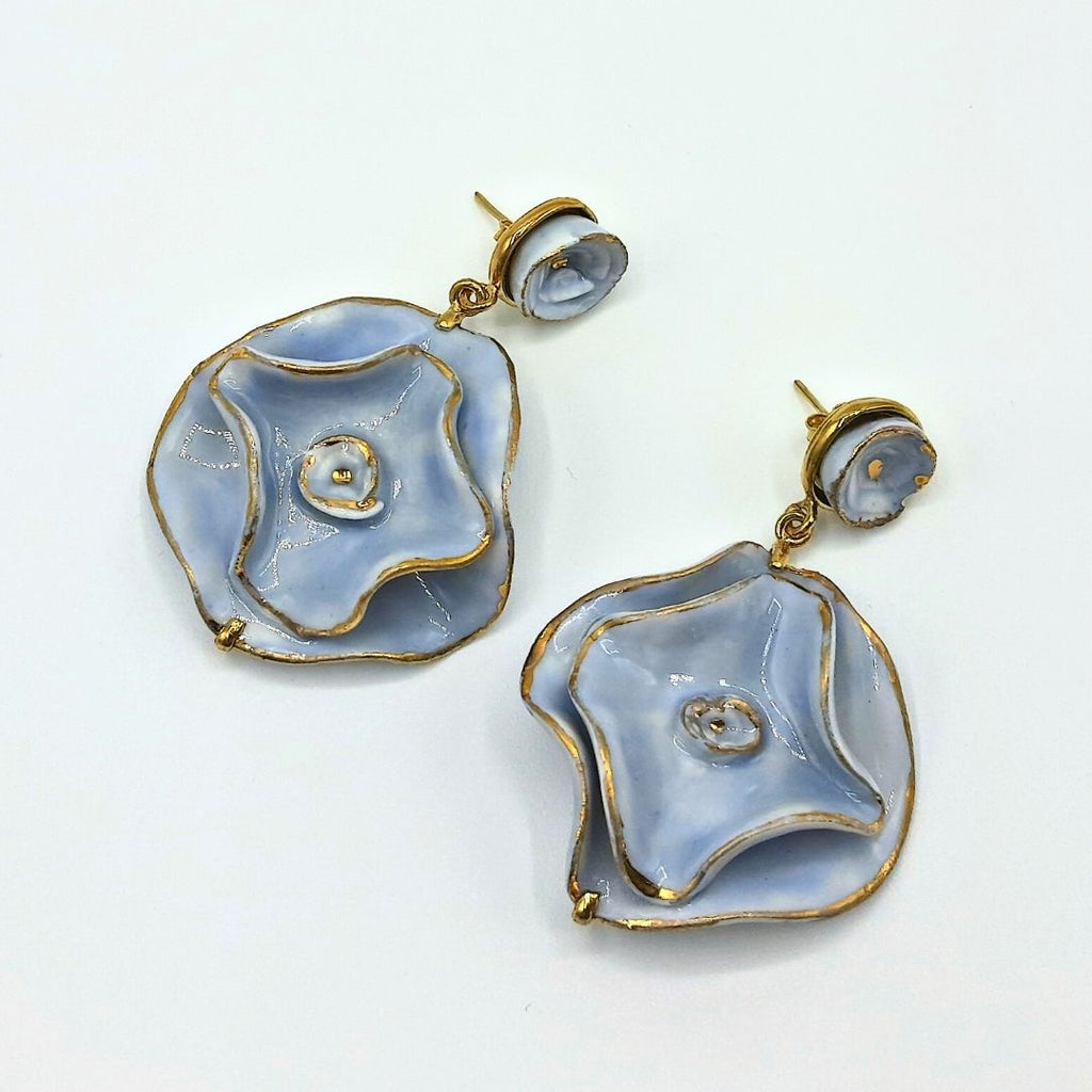 Pendientes Maxi "Colección Clavel" azul celeste