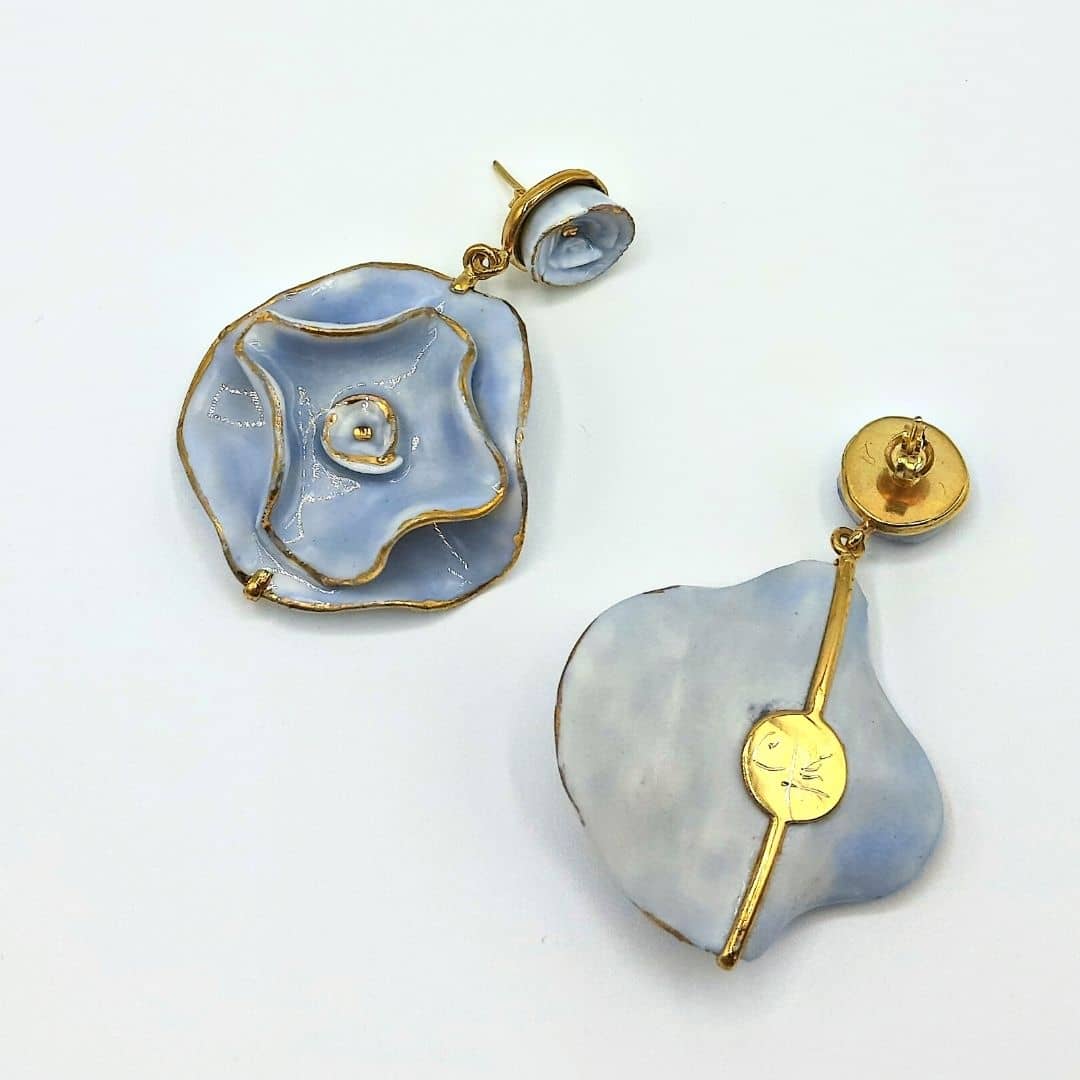 Pendientes Maxi "Colección Clavel" azul celeste