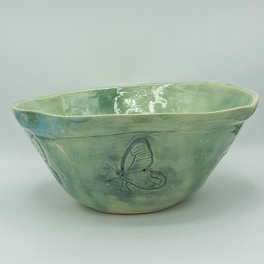 Ensaladera "Colección mariposa verde"