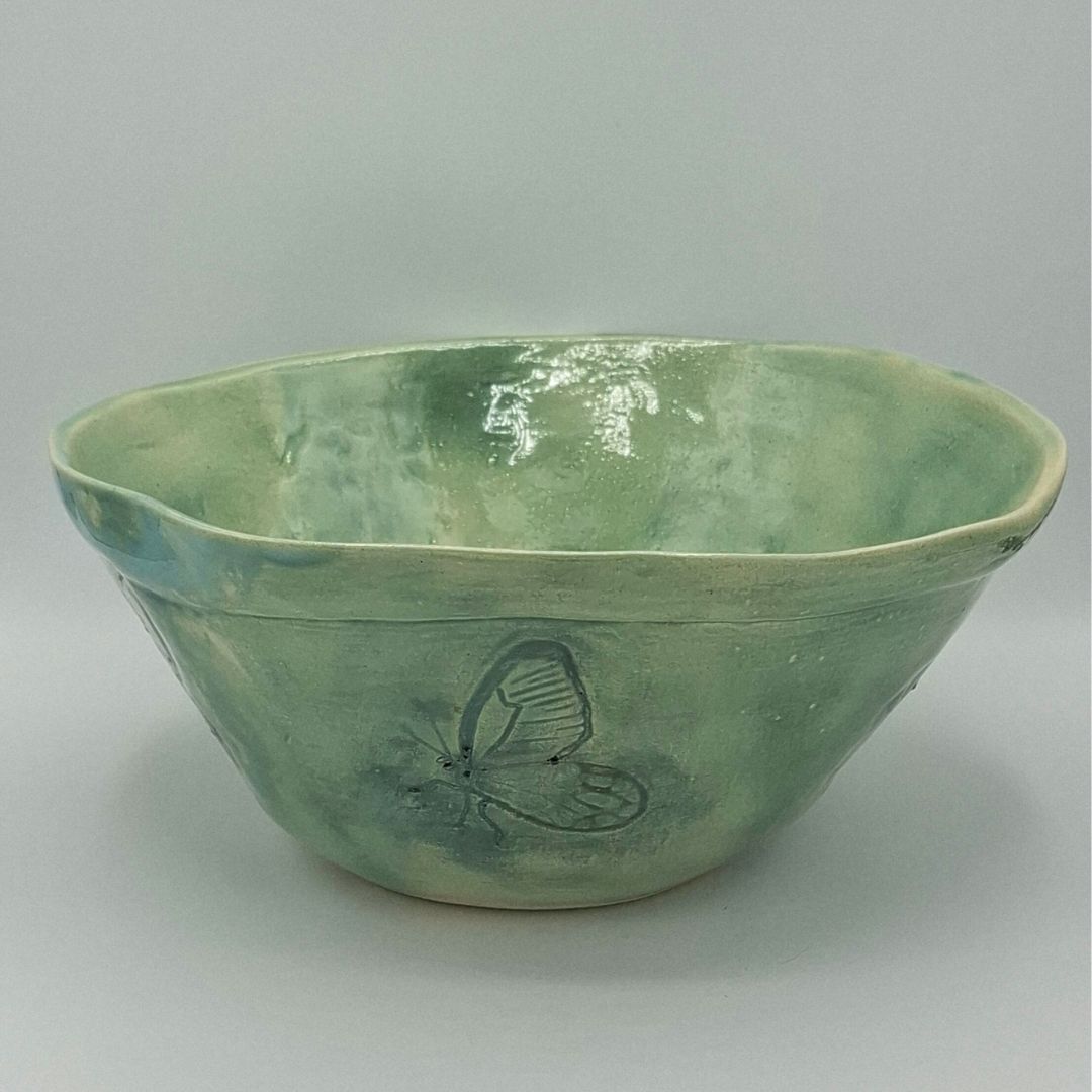 Ensaladera "Colección mariposa verde"