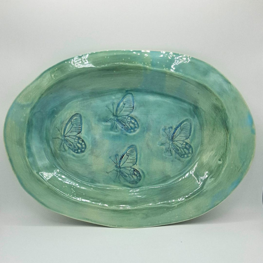 Fuente grande "Colección mariposa verde"