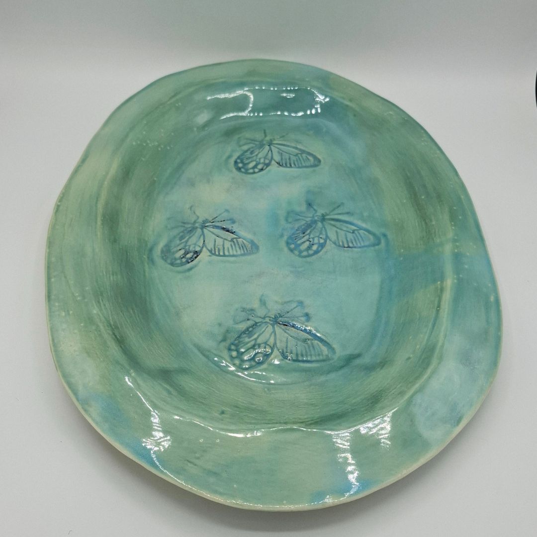 Fuente grande "Colección mariposa verde"