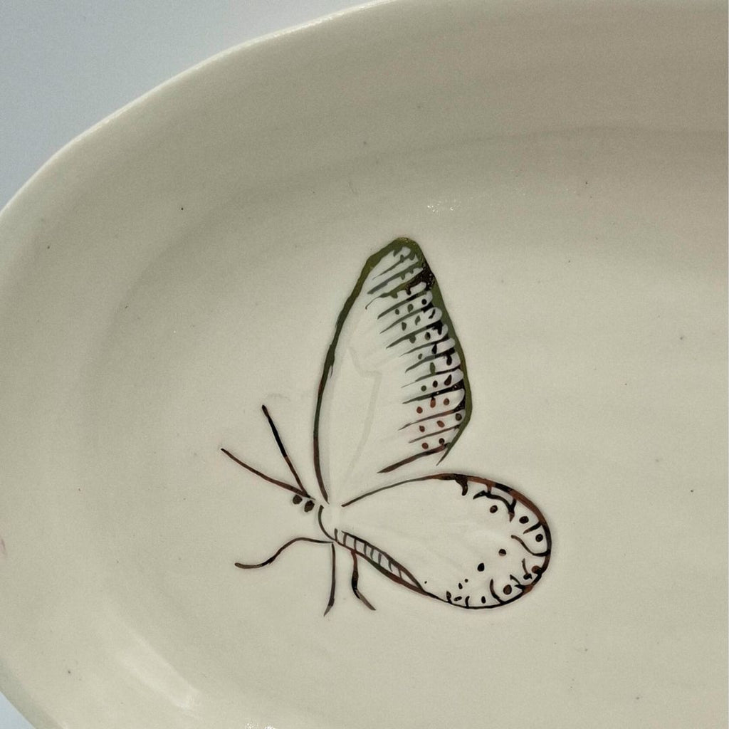 Bandeja mediana "Colección Mariposa Oro"