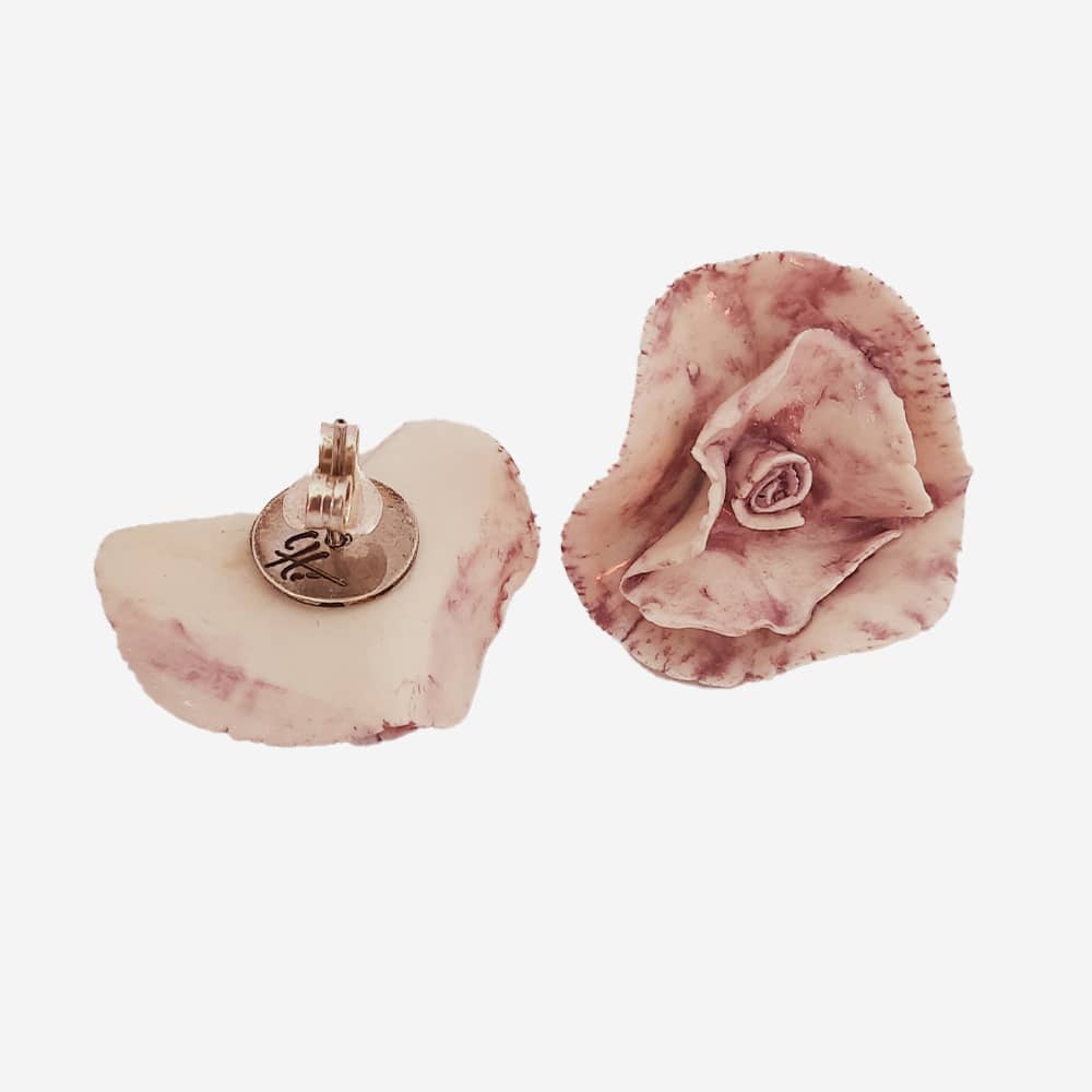 Pendientes clavel malva