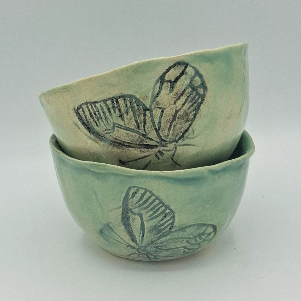 Cuencos "Colección mariposa verde"