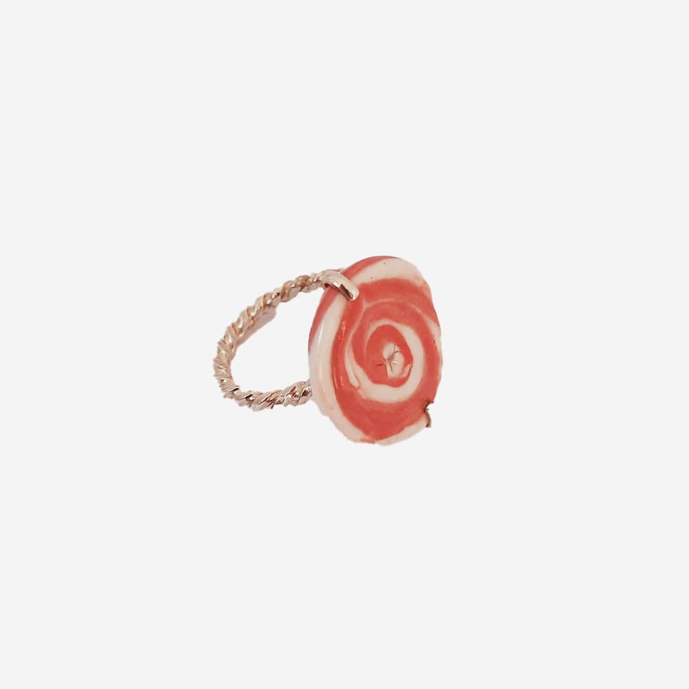 Anillo " Colección espiral" coral