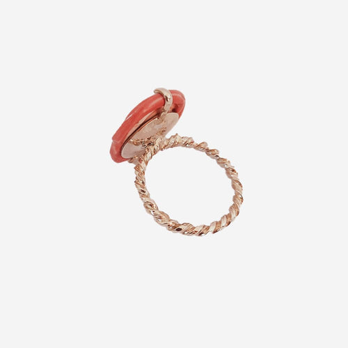 Anillo " Colección espiral" coral