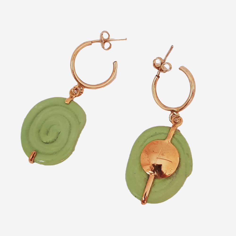 Pendientes Espiral verde