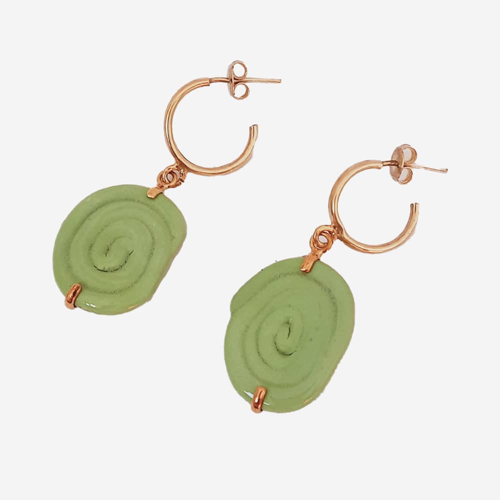 Pendientes Espiral verde