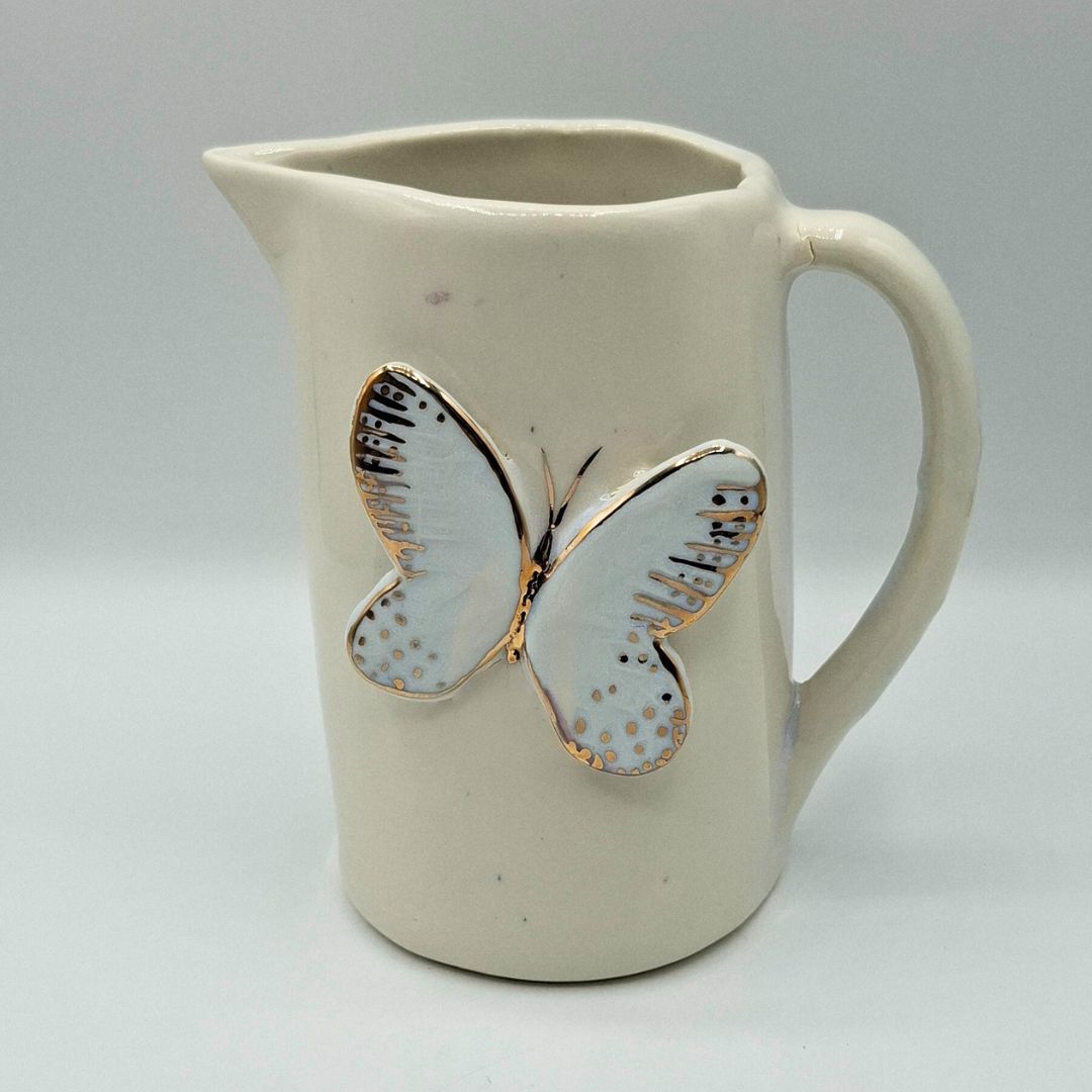 Jarra de porcelana " Colección Mariposa Oro"